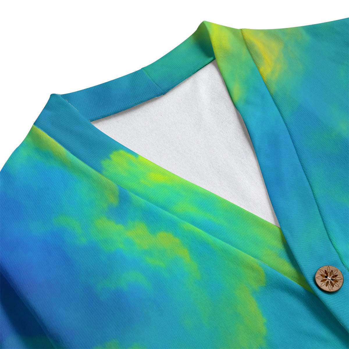 Unisex V-neck Knitted Fleece Cardigan With Button Closure