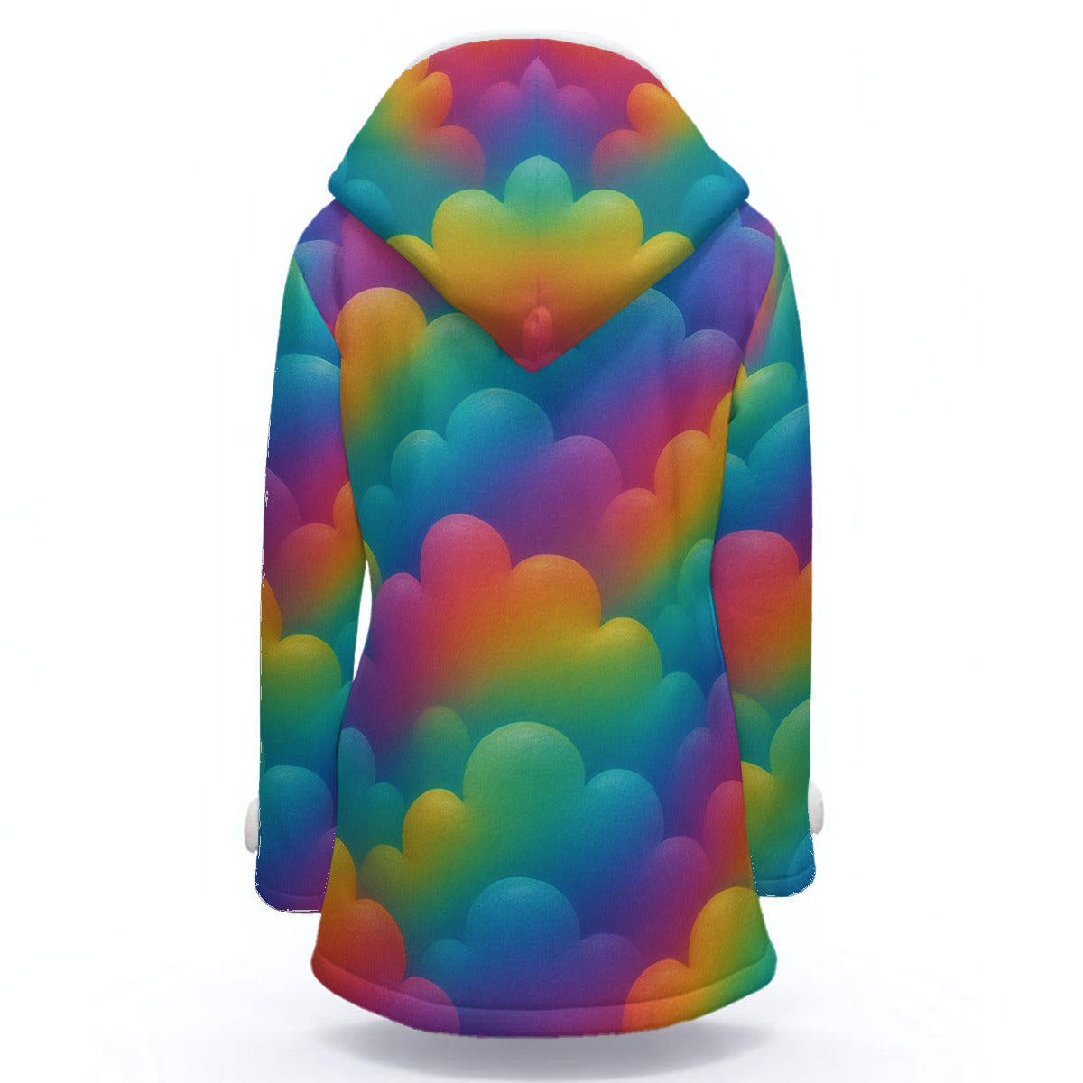 Women's Hooded Double-Breasted Winter Coat With Fleece