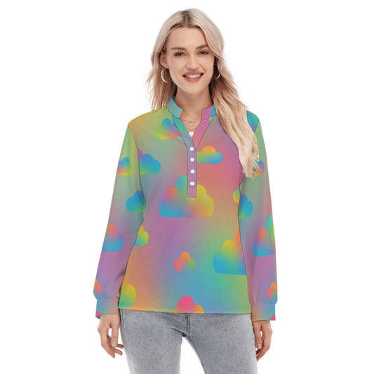 Women's Long Sleeve Blouse With Button Closure