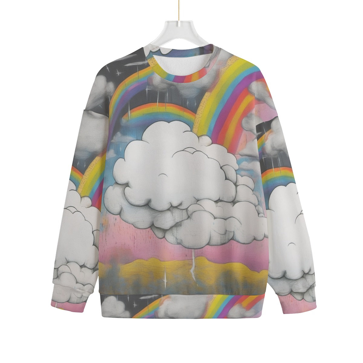 Unisex Drop-shoulder Knitted Fleece Sweater - view 1