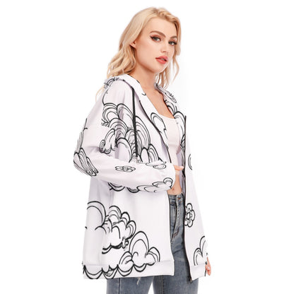 Women's Long Hoodie With Zipper Closure