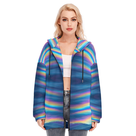 Women's Long Hoodie With Zipper Closure
