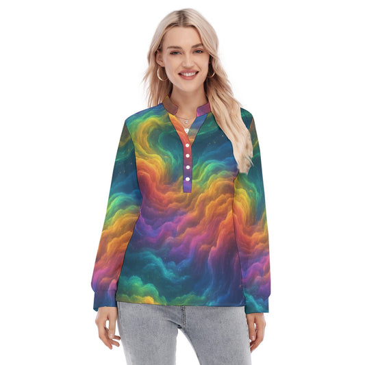 Women's Long Sleeve Blouse With Button Closure