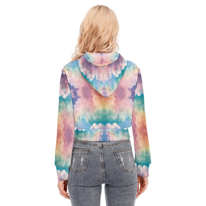 Women's Crop Top Hoodie With Zipper Closure