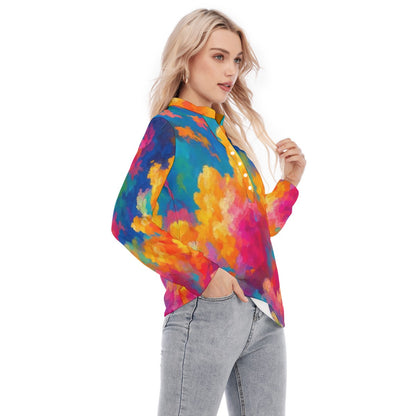 Women's Long Sleeve Blouse With Button Closure