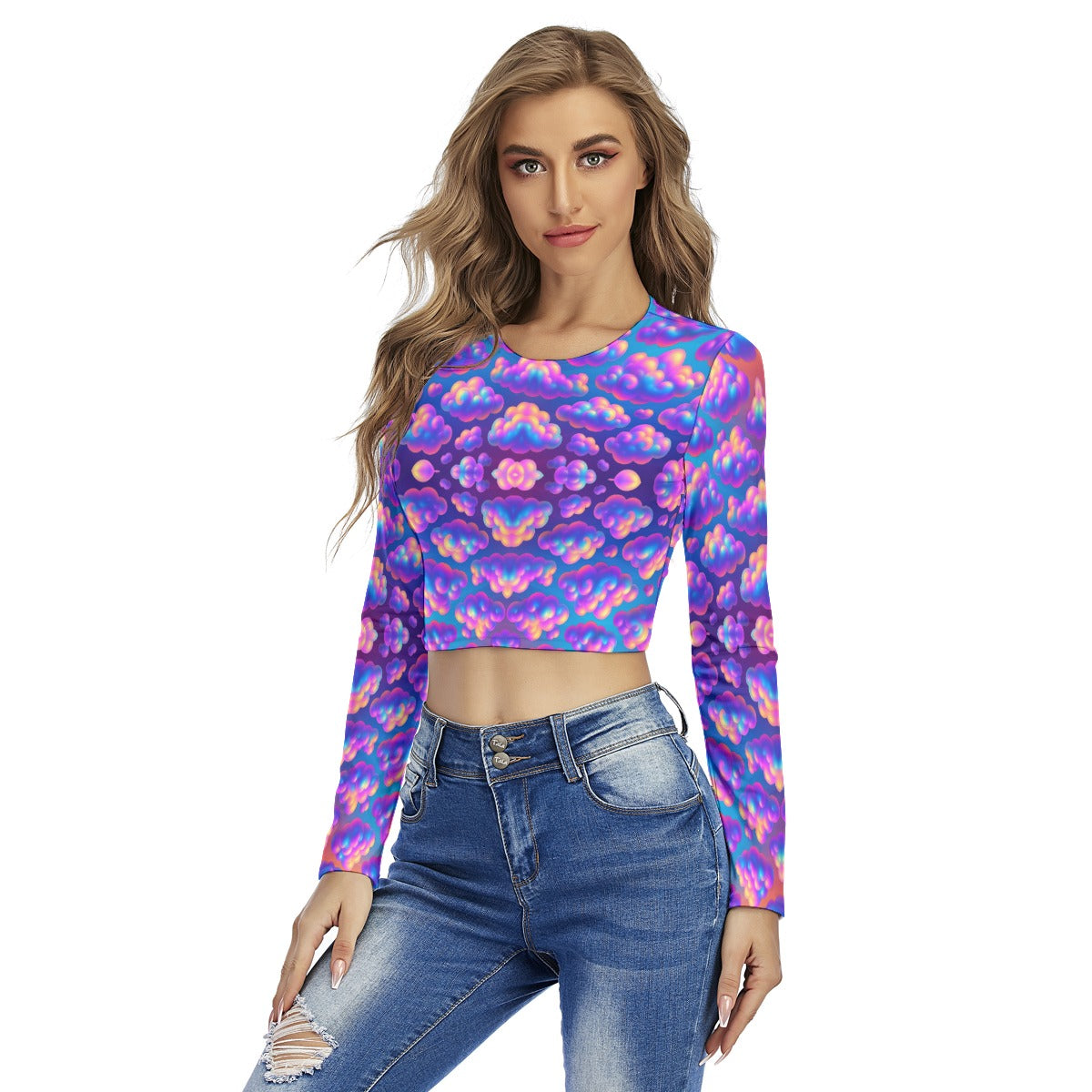Women's Round Neck Crop Top T-Shirt