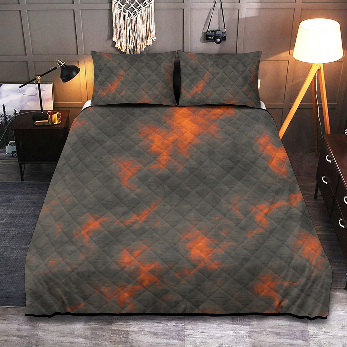 Unisex Quilt & Pillow Cases With Edge-wrapping Strips