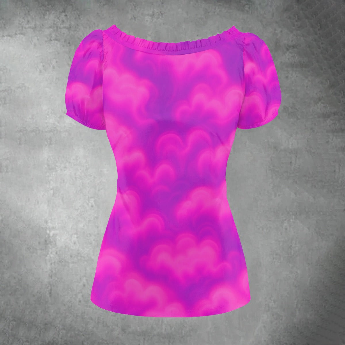 Women's Puff Sleeve Pleated Shirt