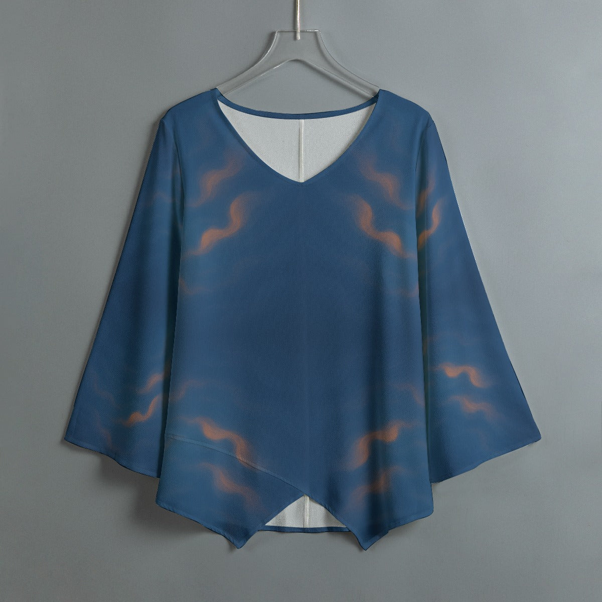 Women's V-neck T-shirt With Irregular Hem