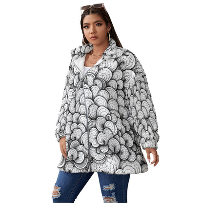 Unisex Borg Fleece Stand-up Collar Coat With Zipper Closure(Plus Size)