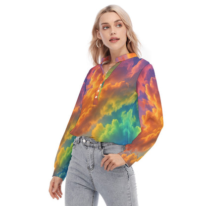 Women's Long Sleeve Blouse With Button Closure