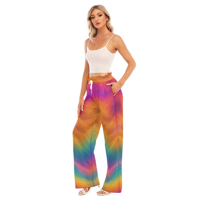 Women's Waist Fungus Edge Wide-leg Pants