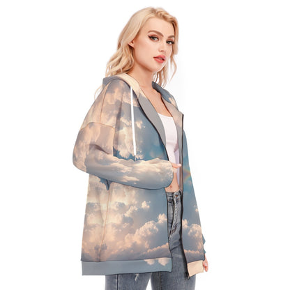Women's Long Hoodie With Zipper Closure