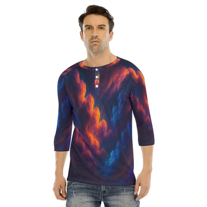 Men's Bracelet Sleeve T-shirt With Button Closure - view 1