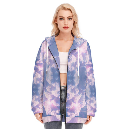 Women's Long Hoodie With Zipper Closure