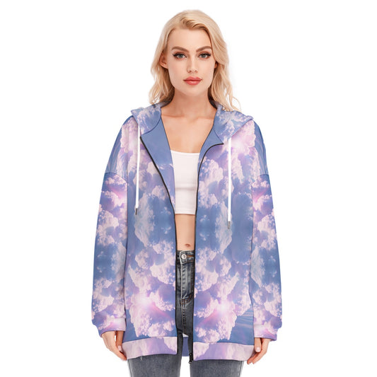 Women's Long Hoodie With Zipper Closure