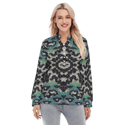 Women's Long Sleeve Blouse With Button Closure