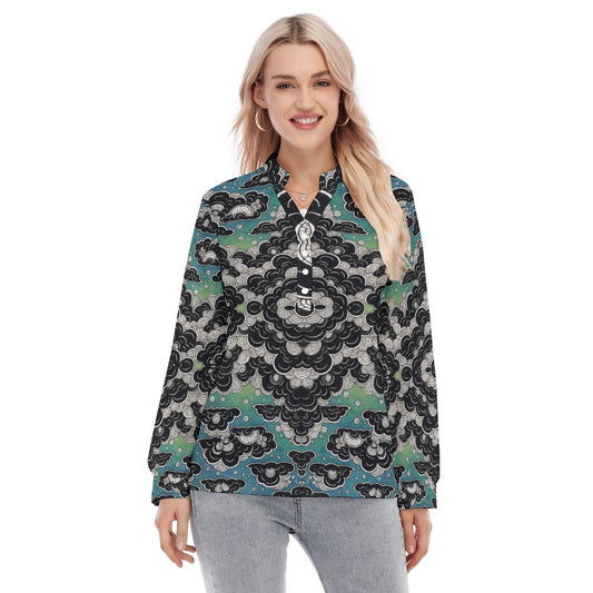 Women's Long Sleeve Blouse With Button Closure