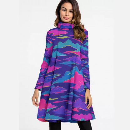 Women's High Neck Dress With Long Sleeve by O’Nimbus