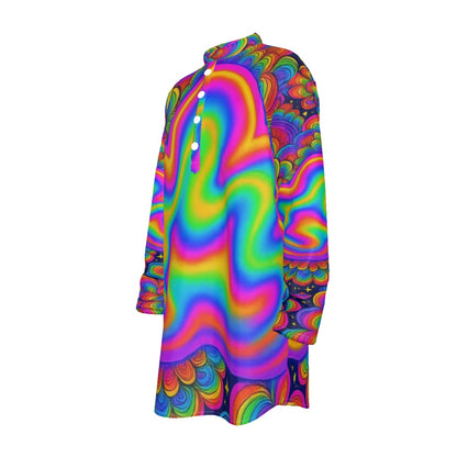 Men's Stand-up Collar Long Shirt