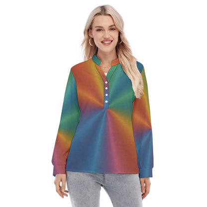 Women's Long Sleeve Blouse With Button Closure