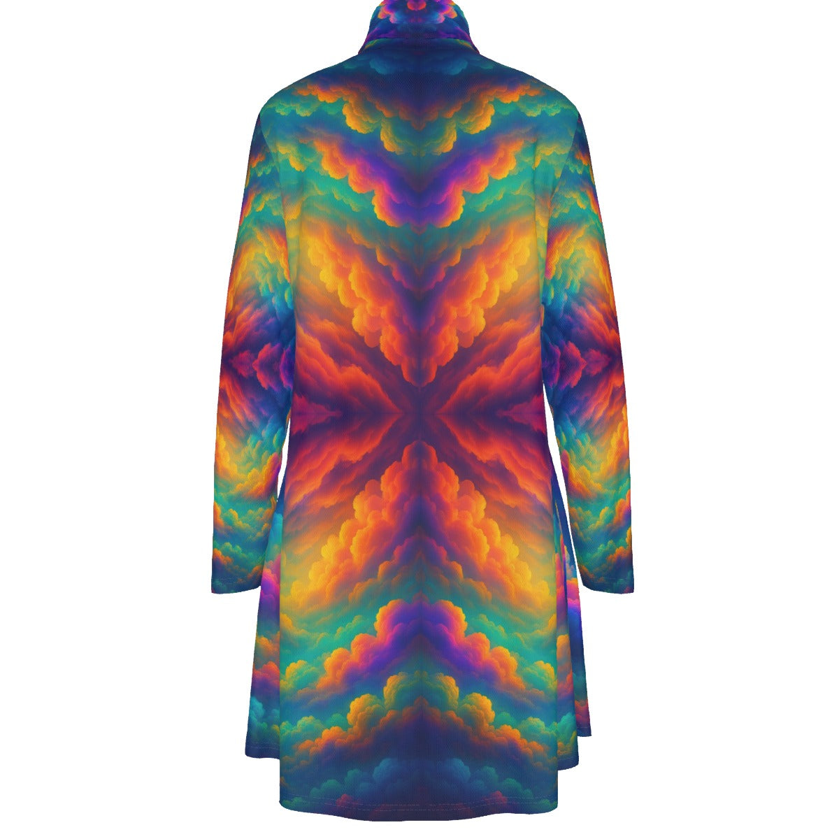 Women's High Neck Dress With Long Sleeve