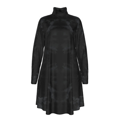 Women's High Neck Dress With Long Sleeve