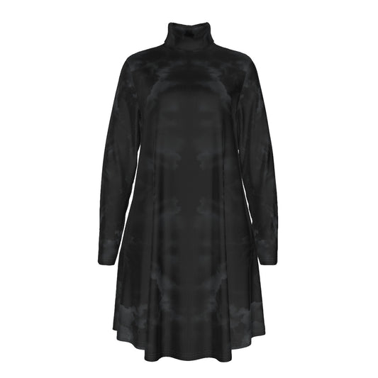 Women's High Neck Dress With Long Sleeve