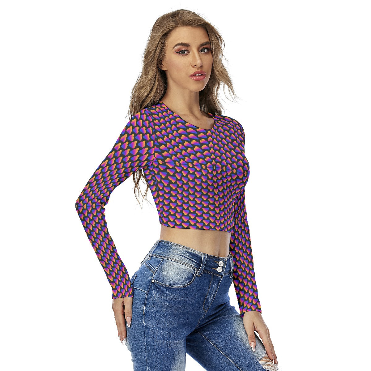 Women's Round Neck Crop Top T-Shirt