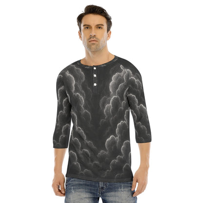 Men's Bracelet Sleeve T-shirt With Button Closure - view 1