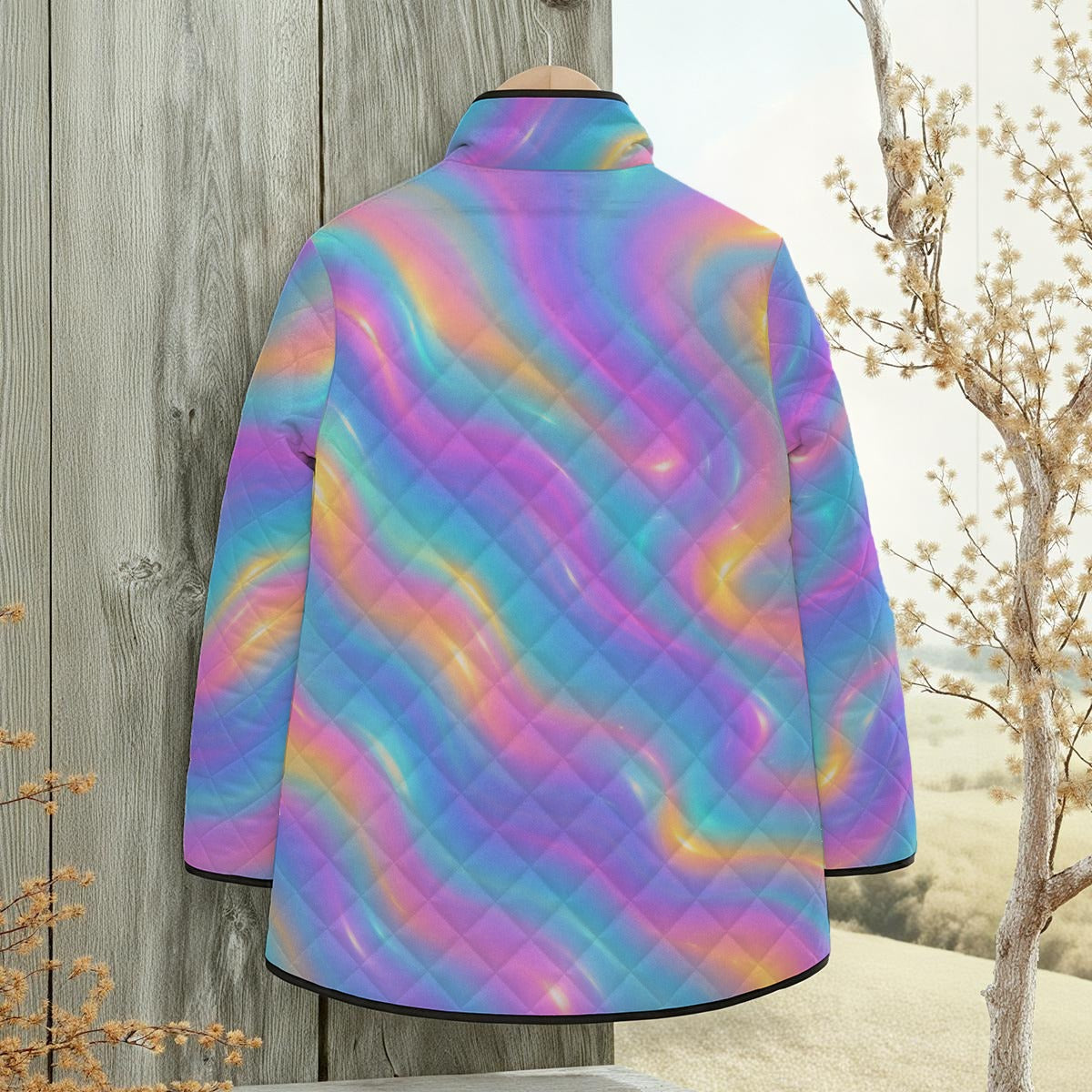 Unisex Quilted Jacket with Side Slits