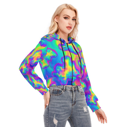 Women's Crop Top Hoodie With Zipper Closure