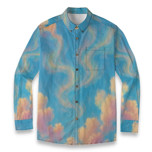 Men's Casual Lapel Long Sleeve Shirt|125GSM Cotton