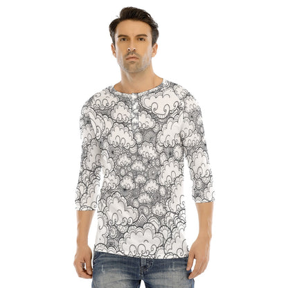 Men's Bracelet Sleeve T-shirt With Button Closure - view 1