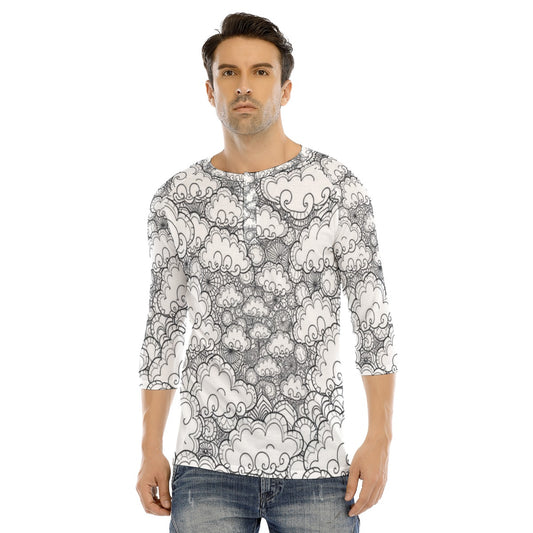 Men's Bracelet Sleeve T-shirt With Button Closure - view 1