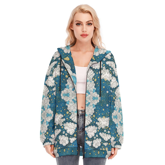 Women's Long Hoodie With Zipper Closure