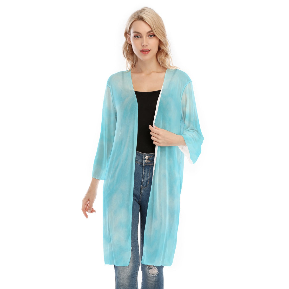 Women's V-neck Mesh Cardigan