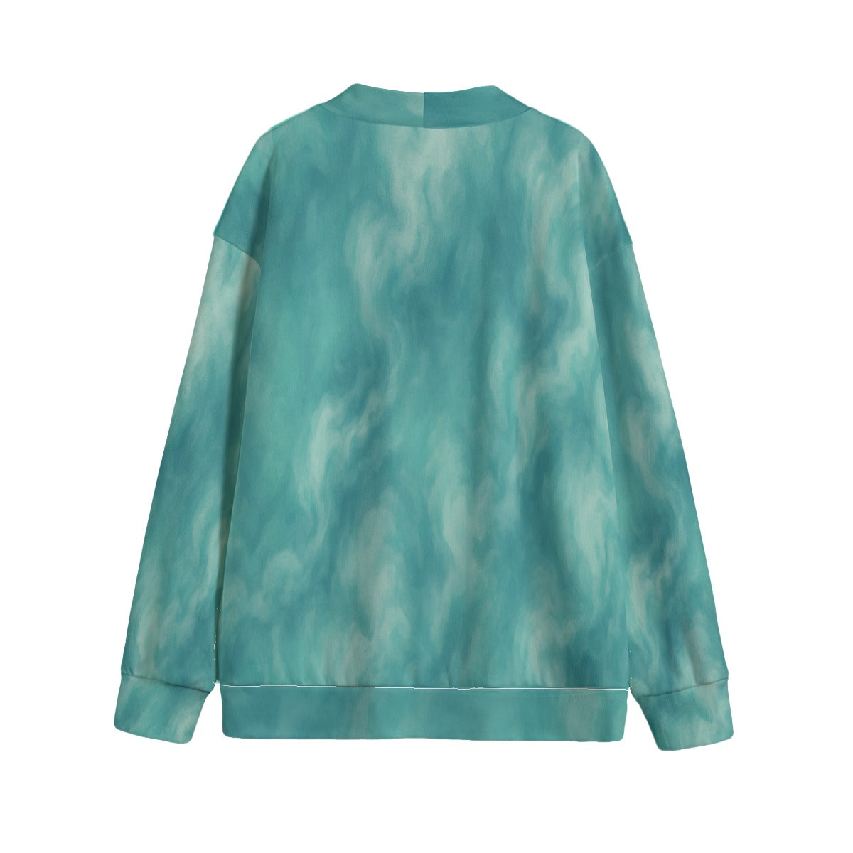 Unisex V-neck Knitted Fleece Cardigan With Button Closure