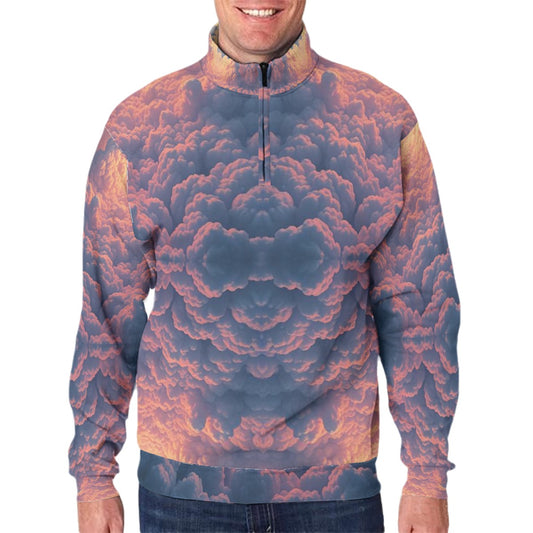 Men's Hidden Half-Zip Placket Hoodie