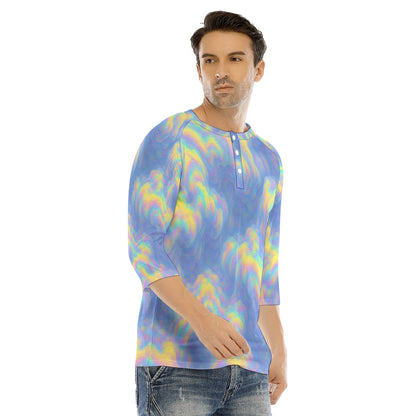 Men's Bracelet Sleeve T-shirt With Button Closure - view 2