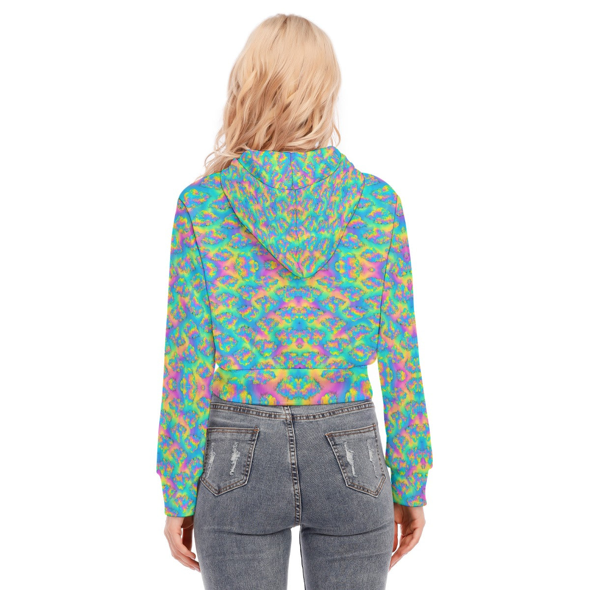 Women's Crop Top Hoodie With Zipper Closure