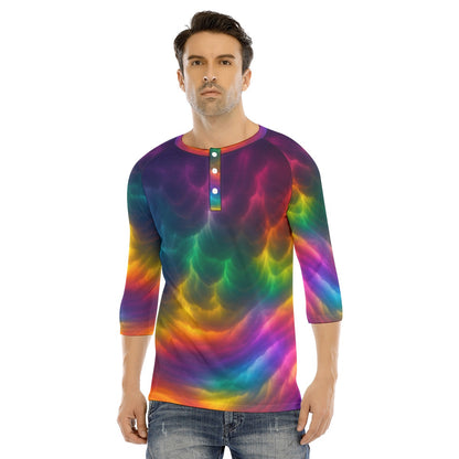 Men's Bracelet Sleeve T-shirt With Button Closure - view 1