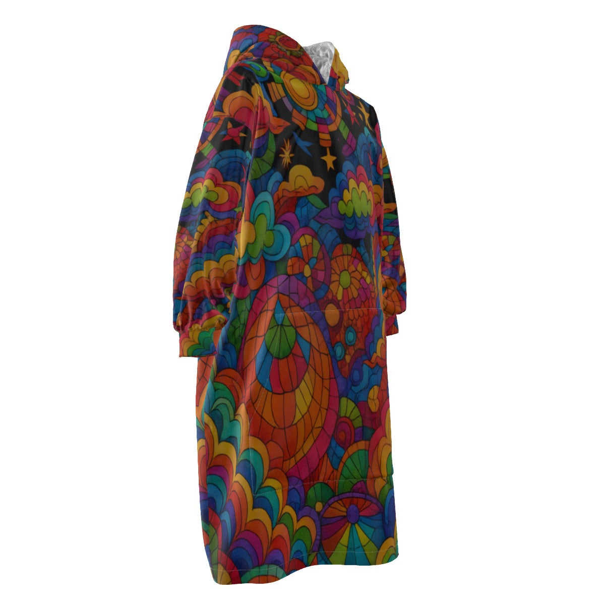 Unisex Kid's Sherpa Fleece Mid-Length Hoodie Blanket