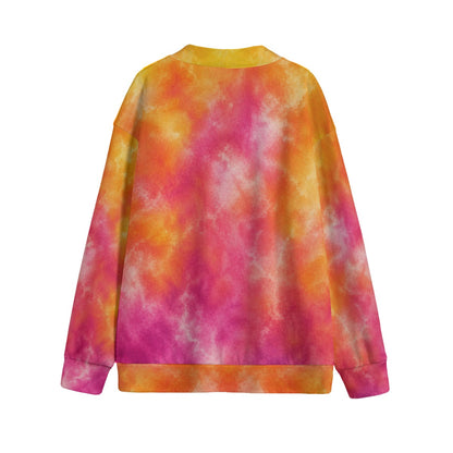 Unisex V-Neck Knitted-Fleece Button Cardigan - view 2