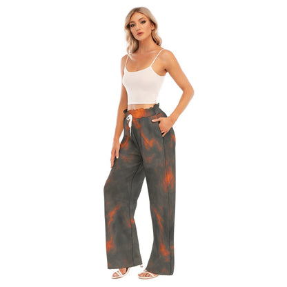 Women's Waist Fungus Edge Wide-leg Pants