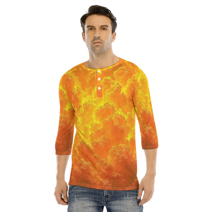 Men's Bracelet Sleeve T-shirt With Button Closure - view 1