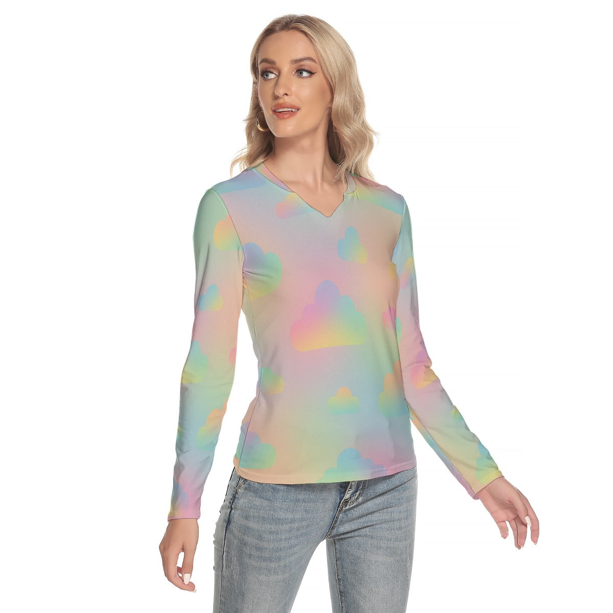 Women's V-Neck Long Sleeves T-Shirt