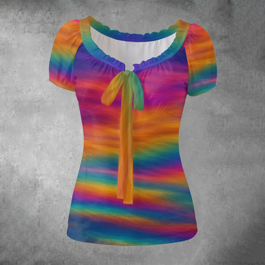 Women's Puff Sleeve Pleated Shirt