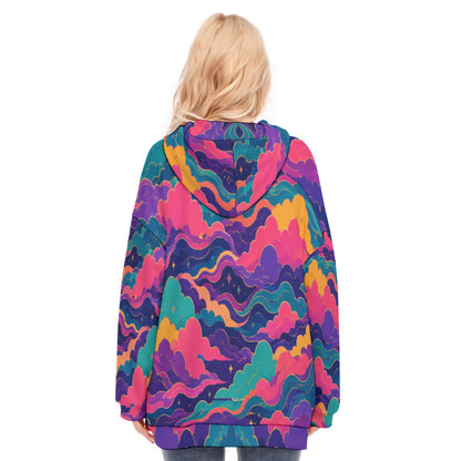 Women's Long Hoodie With Zipper Closure
