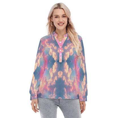Women's Long Sleeve Blouse With Button Closure